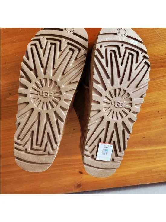 UGG Women's Tan Suede Double-Strap Slide Sandals - Picture 2 of 7